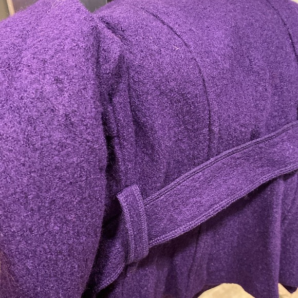 Sandro Petite Wool Purple Belted Jacket Medium - Picture 16 of 17